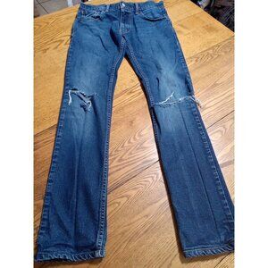 LEVI STRAUSS Jeans  Mens 30 X 34 BLUE  Preowned  Summer Work Winter Distressed